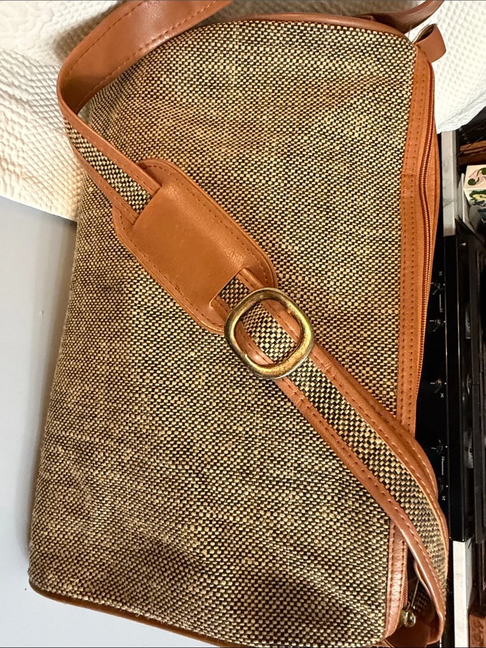 Samsonite Brown and Tan Canvas Messenger Bag
